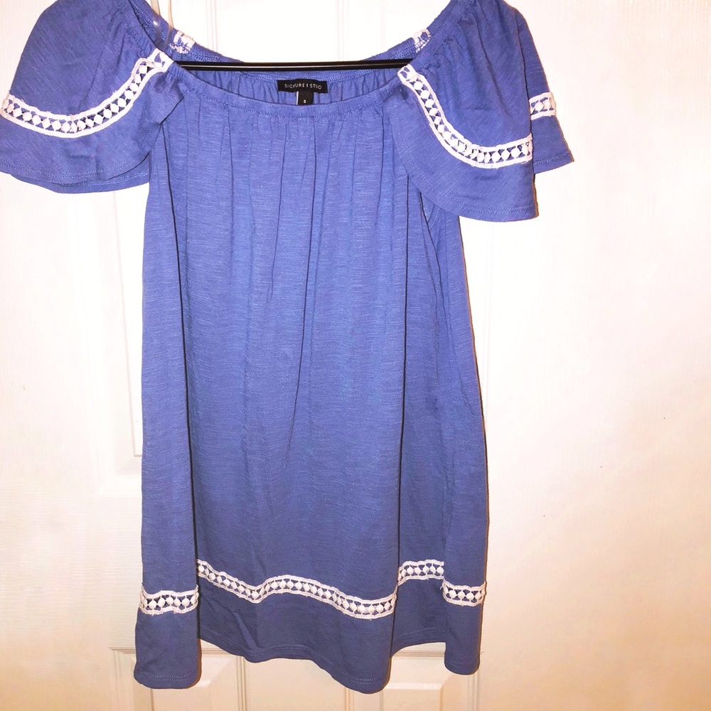 Blue Off Shoulder Top